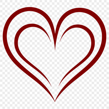 Simple line drawing of a love heart icon suitable for Valentines Day or wedding decorations.