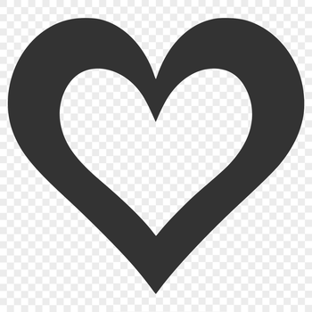A simple heart shape made up of smooth lines, suitable for digital art projects.