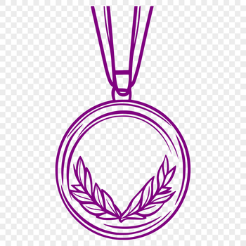 A digital medal icon with a gold finish, suitable for use in vector art designs.