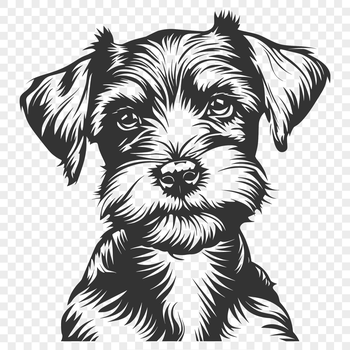 A vector illustration of a miniature dog with distinctive beard and eyebrows.