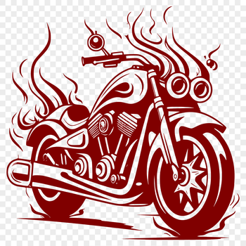 A stylized illustration of a motorcycle with sleek lines and modern design.