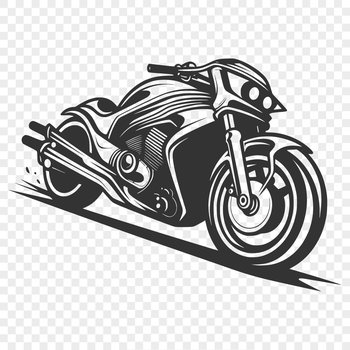 An SVG design of a motorbike with sharp lines and precise details.