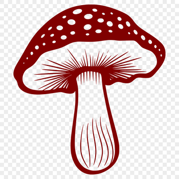 A detailed illustration of a mushroom, suitable for vector design and cutting machine projects.
