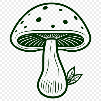 A customizable template featuring a realistic mushroom design for graphic design projects.