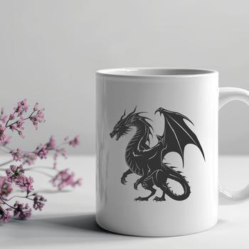 A detailed illustration of a dragon's full body, rendered as a vector graphic for easy editing and customization.