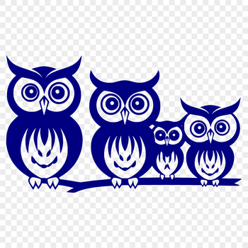 A full-body illustration of a cute owl in vector format, suitable for various digital applications.