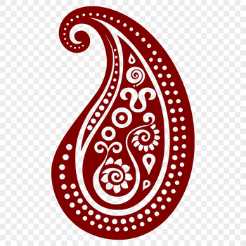 A stylized ornate pattern featuring a classic paisley shape, suitable for vector design projects.