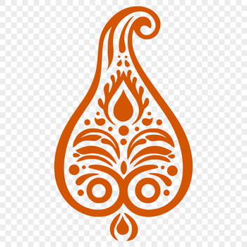 A stylized, ornate paisley shape for vector design and cutting machine projects.