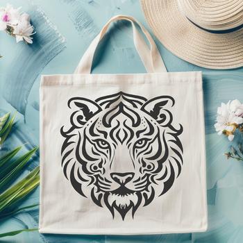 A stylized illustration of a tiger's head, suitable for vector art and digital design.