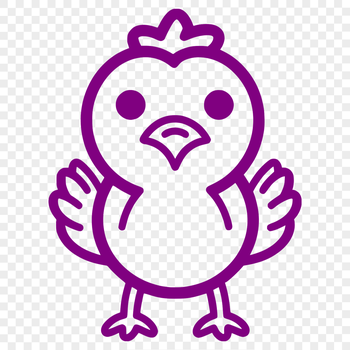 A simple line drawing of a cute animal's full body.