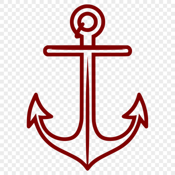 A simple line drawing of a anchor in nautical theme, suitable for vector art designs.