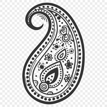 Ornate paisley shape used as a vector design element.