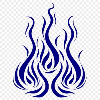 Vector graphic representation of a flame shape with intricate details.