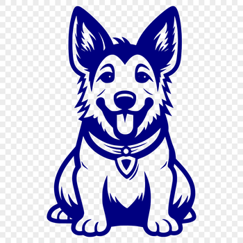 An SVG vector graphic of a dog breed commonly kept as pets, shown in a static pose.