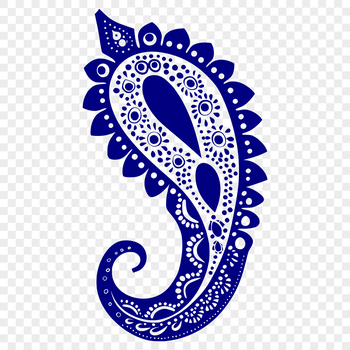 Ornate paisley shape design created in vector format with intricate details.