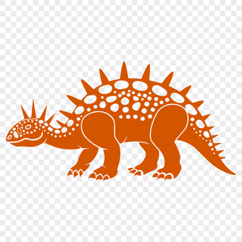 A colorful illustration of a prehistoric dinosaur in full body form.