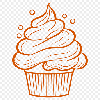 A digital vector design of a single serving dessert cake.
