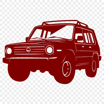A detailed illustration of a vehicle in vector format, suitable for digital editing and cutting machine applications.