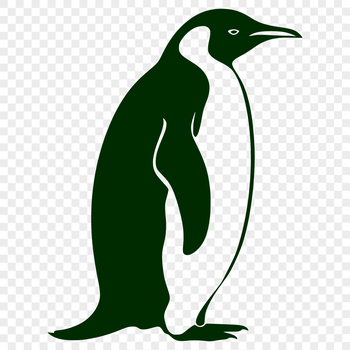 A detailed illustration of a penguin in full body pose, suitable for vector design and cutting machine use.