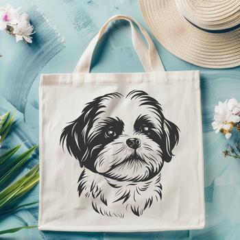 A cute, compact breed dog with a distinctive head shape and long coat.