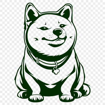 Artistic Sitting Shiba Inu PNG