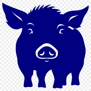 A stylized illustration of a standing pig from the side, suitable for vector art and graphic design.