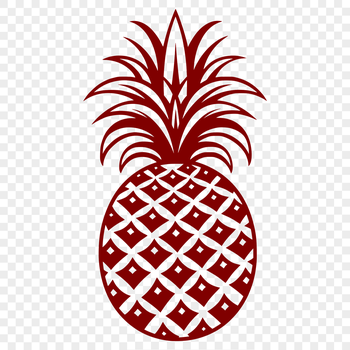 A stylized illustration of a pineapple fruit.