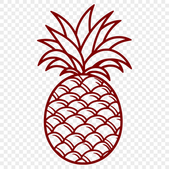 A digital illustration of a pineapple, a tropical fruit often associated with vacations and summer getaways.