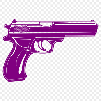 A detailed illustration of a handgun, suitable for digital cutting machines and vector design.