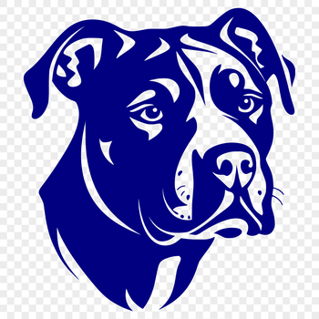 SVG illustration of a pitbull's head in vector format.