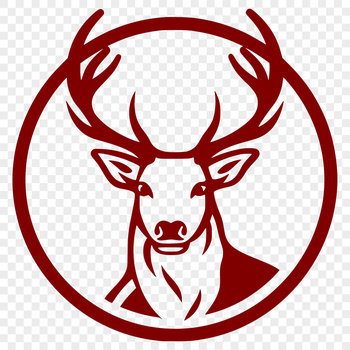 Close-up illustration of a deer's head with detailed fur texture and facial features.