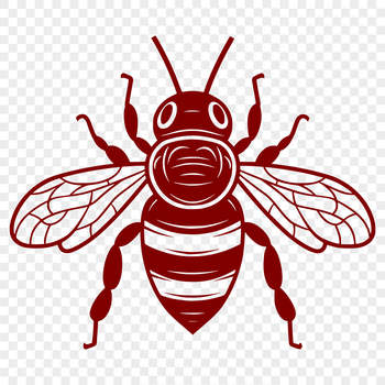 An illustration of a bee in full body pose, highlighting its features and details.
