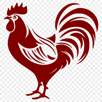 Full-body illustration of a cockerel farm animal.