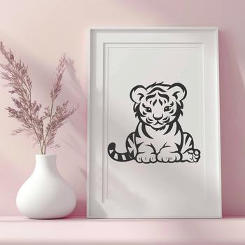 Cute Tiger In DXF