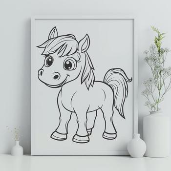 High-quality, scalable outline of a horse suitable for digital art projects.