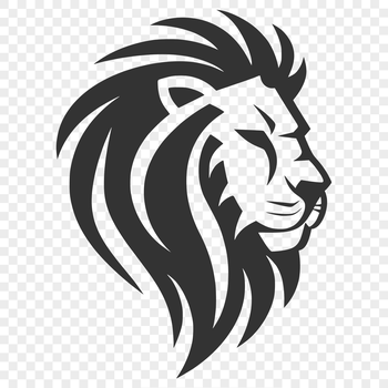 A stylized illustration of a lion's head, featuring the distinctive mane and facial features.