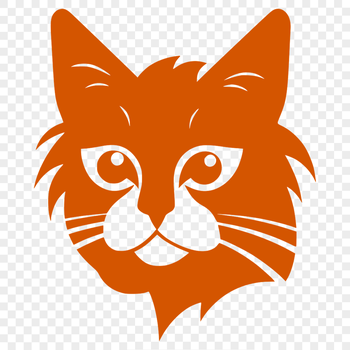 A simple illustration of a domestic cat's head in vector format.