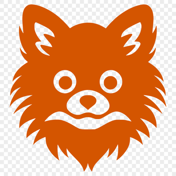 A close-up illustration of a Pomeranian's head featuring fluffy fur and a sweet expression.