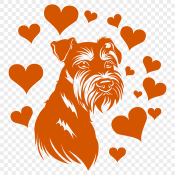 A vector illustration of a small dog breed, specifically a Miniature Schnauzer, suitable for use as clip art.