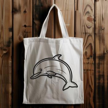 Simple line drawing of a full body dolphin, a popular sea creature.