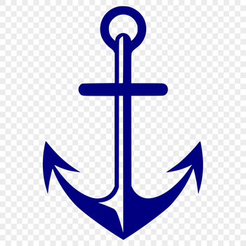 A collection of nautical-style anchor icons in various sizes and designs.