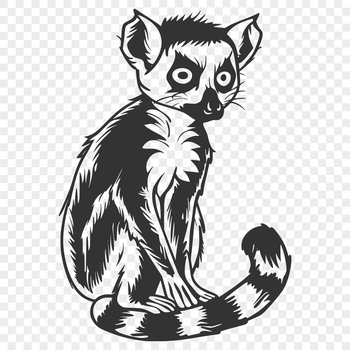 A full-body illustration of a lemur in vector format, suitable for digital and commercial applications.