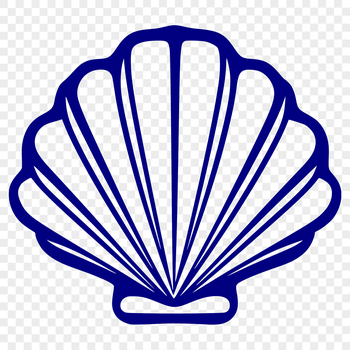 A graphic representation of a seashell, ideal for crafting and digital applications with SVG format compatibility.