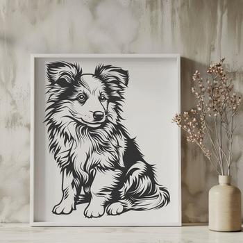 Free Unique Shetland Sheepdog Digital Art