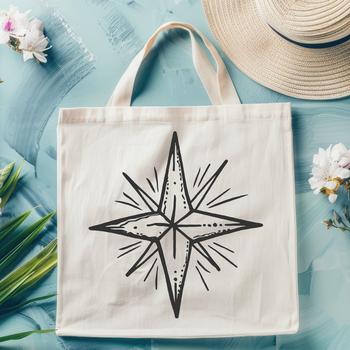 A stylized vector star symbol in a digital format.