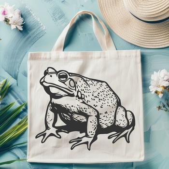 A detailed illustration of a toad's full body, suitable for vector design and cutting machine projects.