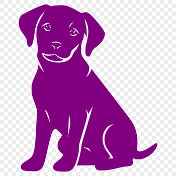 Labrador Retriever sitting on its haunches, illustrated in a vector style suitable for digital design and craft projects.