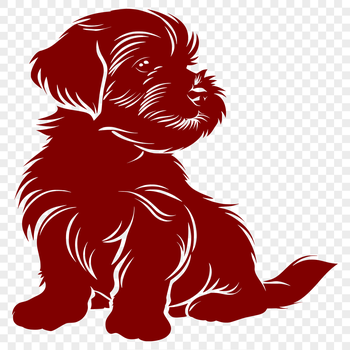 A full-body illustration of a sitting Havanese dog with distinctive features and markings.
