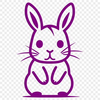 Beautiful Sitting Rabbit Vector Craft File