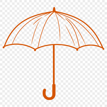 Illustrated vector design of a colorful umbrella in a rainy weather scene.
